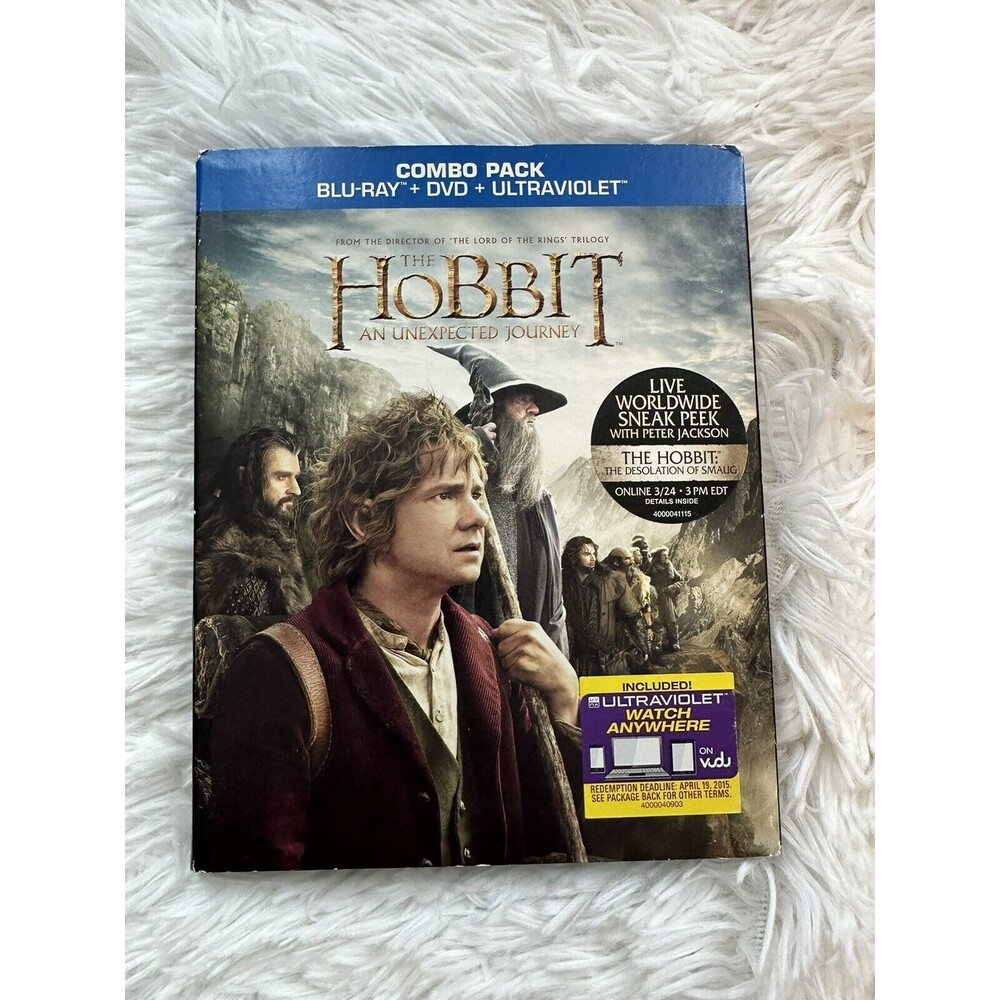 The Hobbit: An Unexpected Journey 3DISC BLU-RAY+UV+DVD COMBO PACK WITH SLIPCOVER